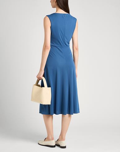 Twist-front Jersey Dress Woman Midi dress Slate blue