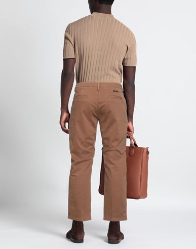Man Pants Brown Size 34 Cotton, Elastane
