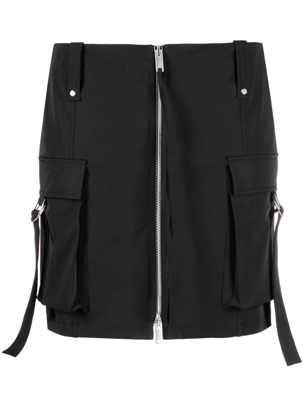 Zip-up cargo mini skirt - Black