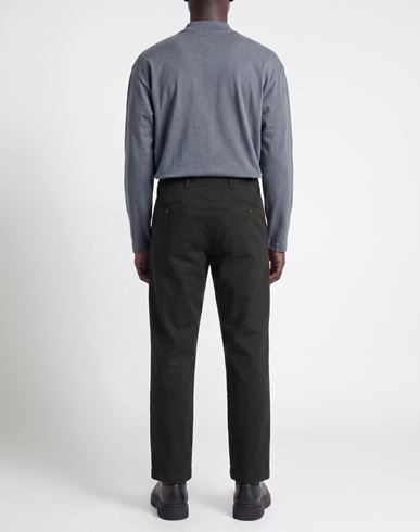 Man Pants Dark green Size 40 Cotton, Elastane