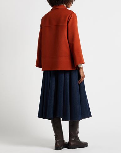 Woman Coat Rust Size 4 Wool, Cashmere