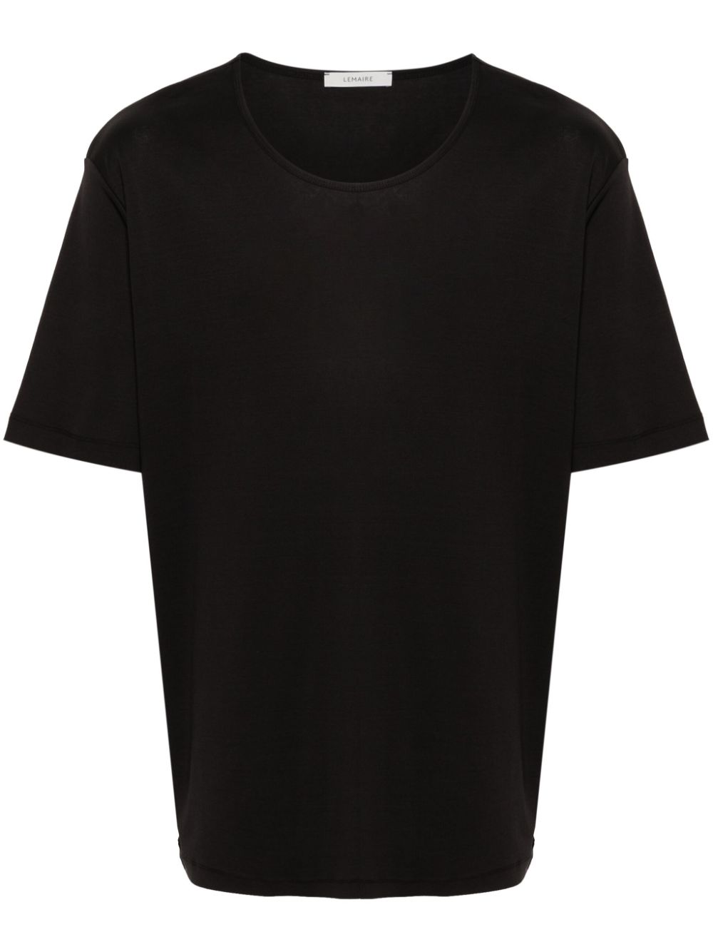 Ribbed U-neck T-shirt - Black
