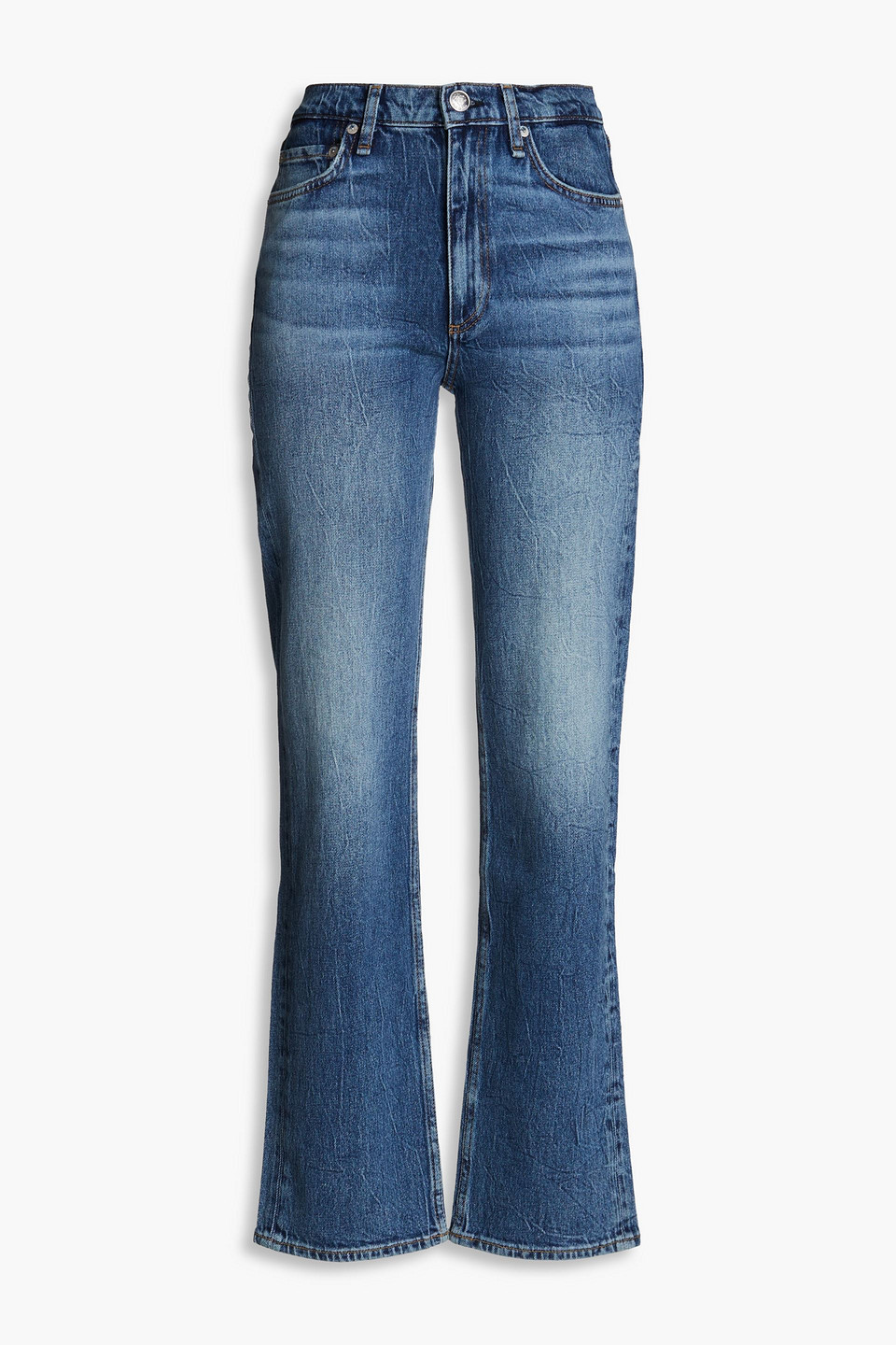 Harlow faded high-rise straight-leg jeans