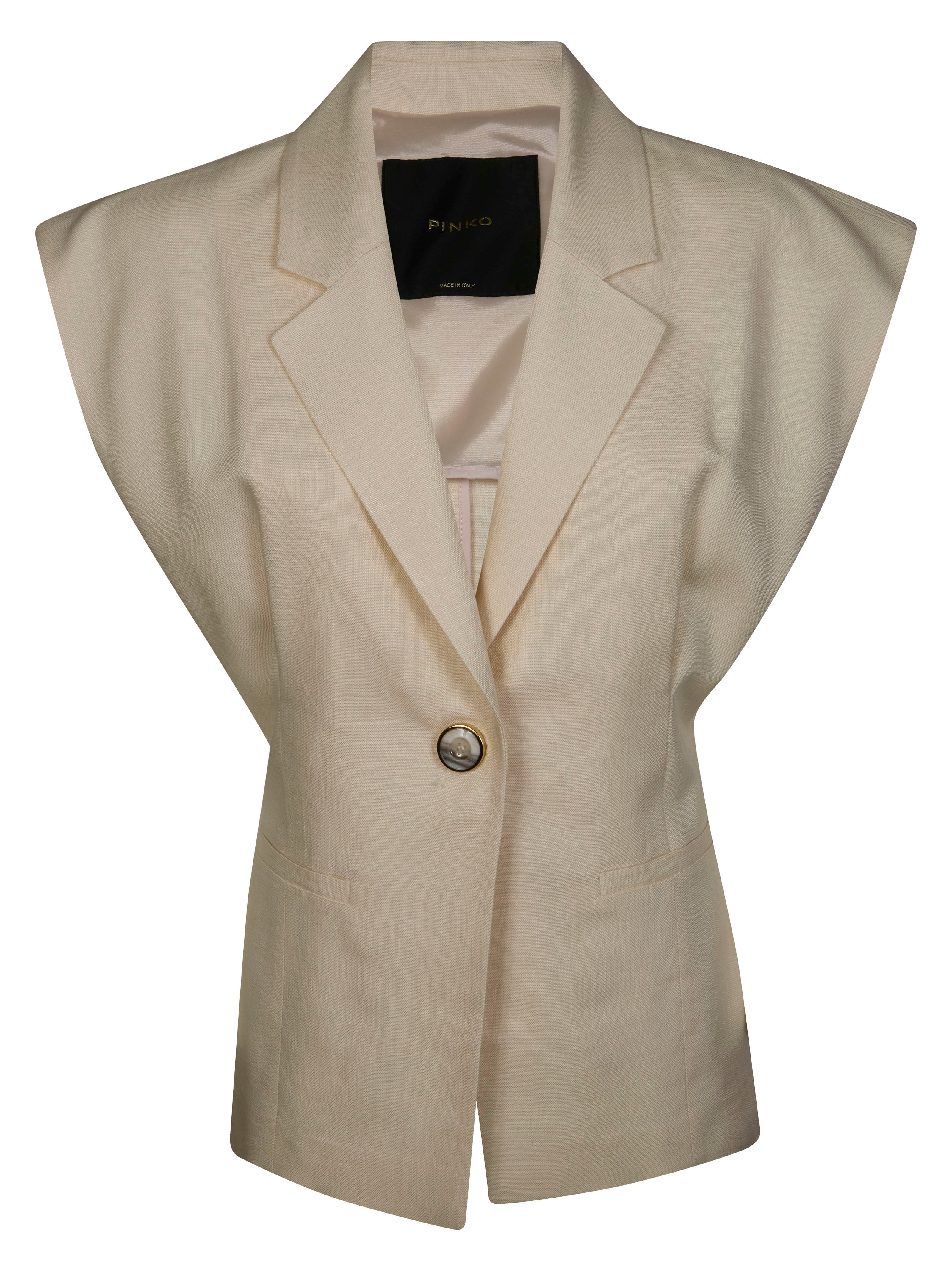 Sleeveless Rustic-effect Jacket