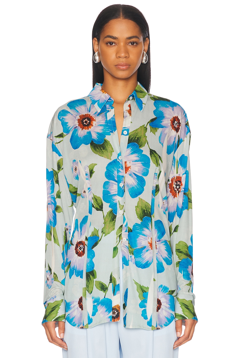Acne Studios Suri Top in Multi Blue - Blue.  42 also in 34