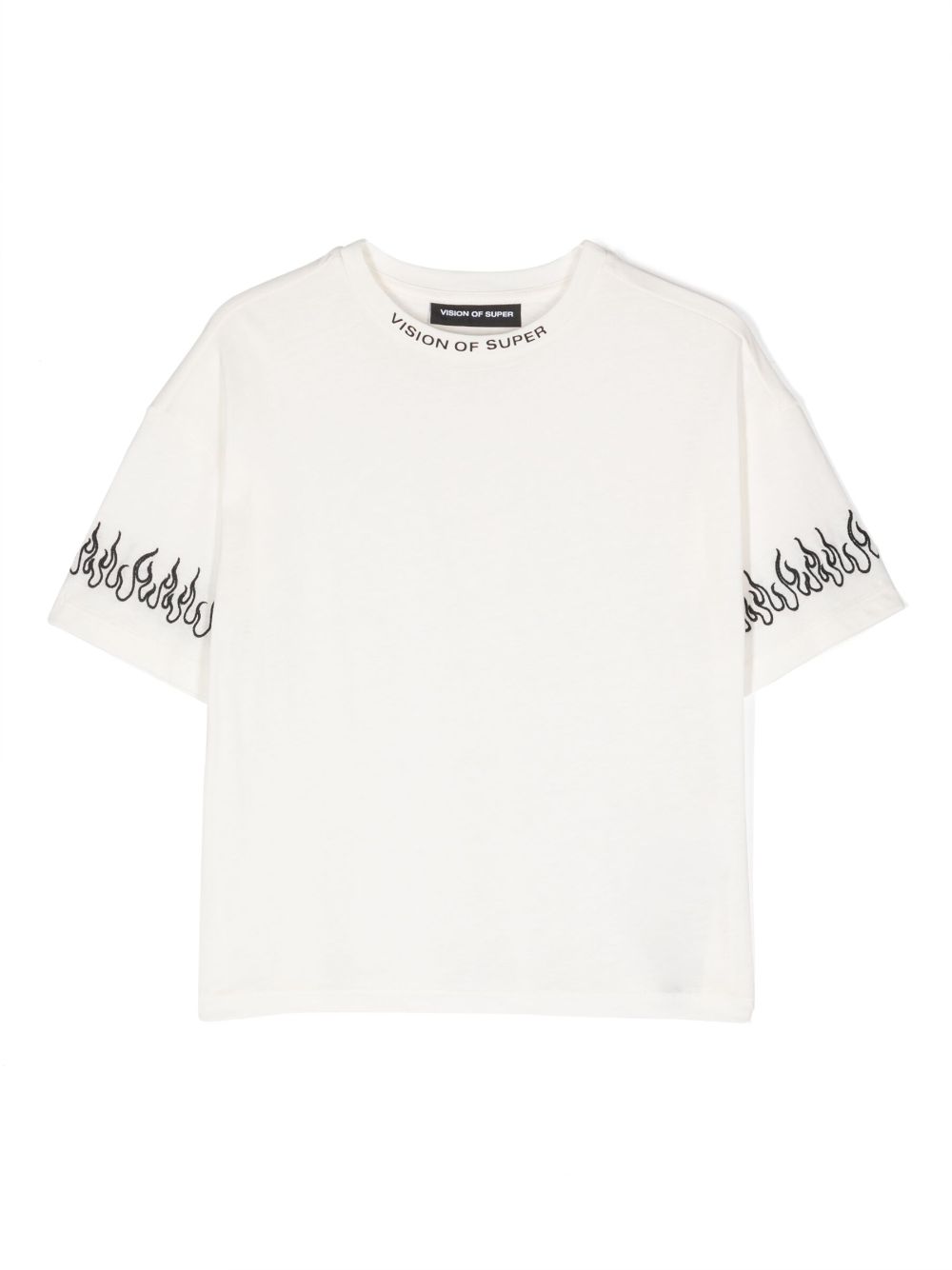 Logo-neckline cotton T-shirt - White