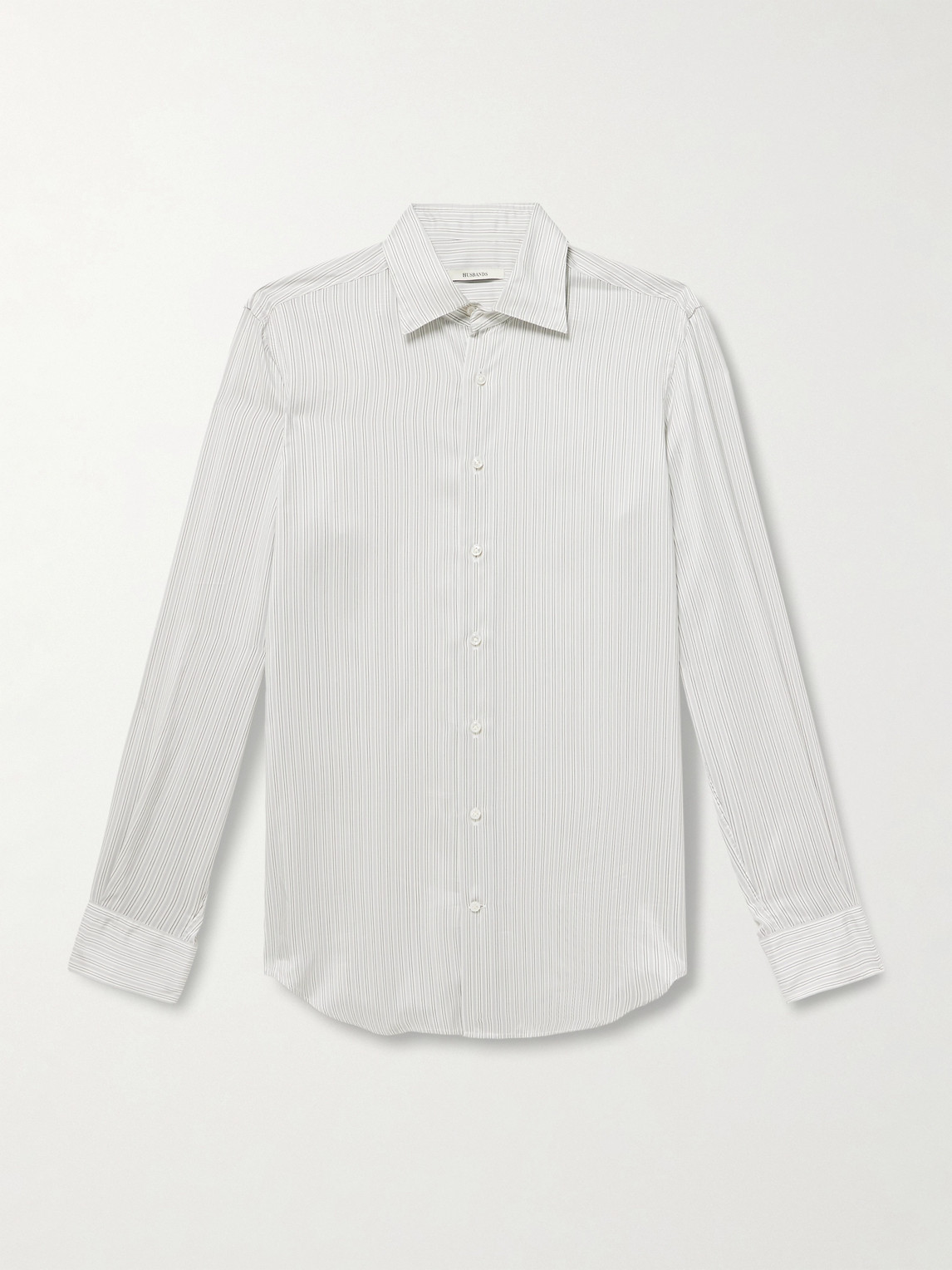 Slim-Fit Striped Silk-Poplin Shirt