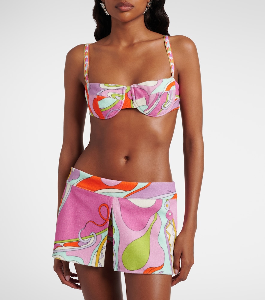 Orchidee cotton-blend terry skort