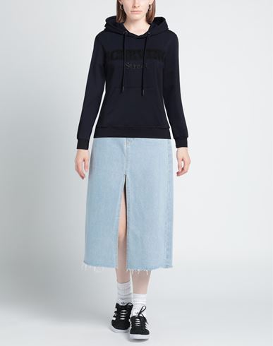 Woman Sweatshirt Midnight blue Size M Cotton, Elastane