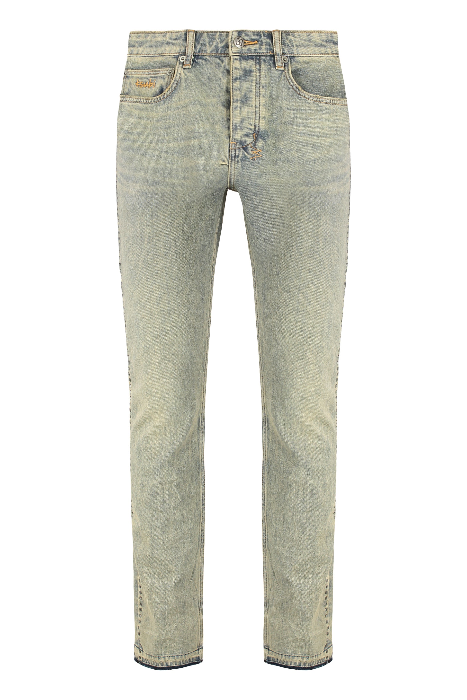 5-Pocket Frayed Hem Skinny Jeans