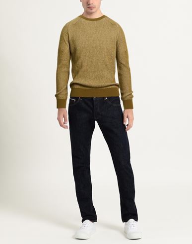 Man Sweater Military green Size 42 Wool
