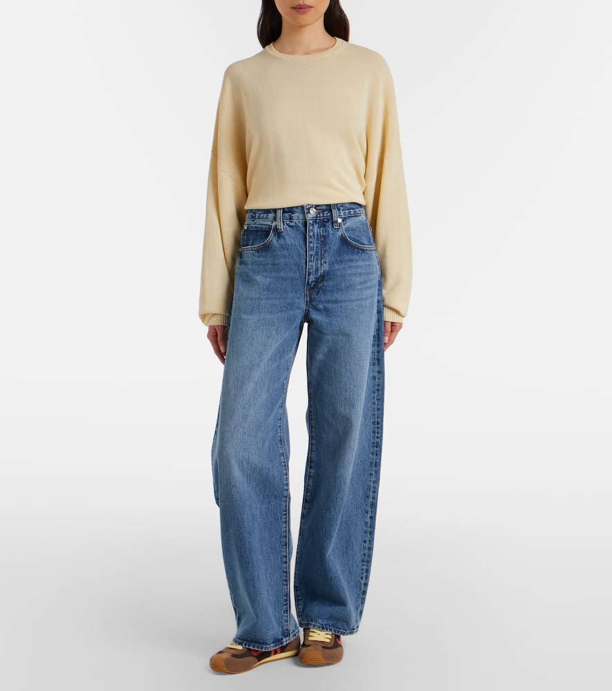 Bow barrel-leg jeans