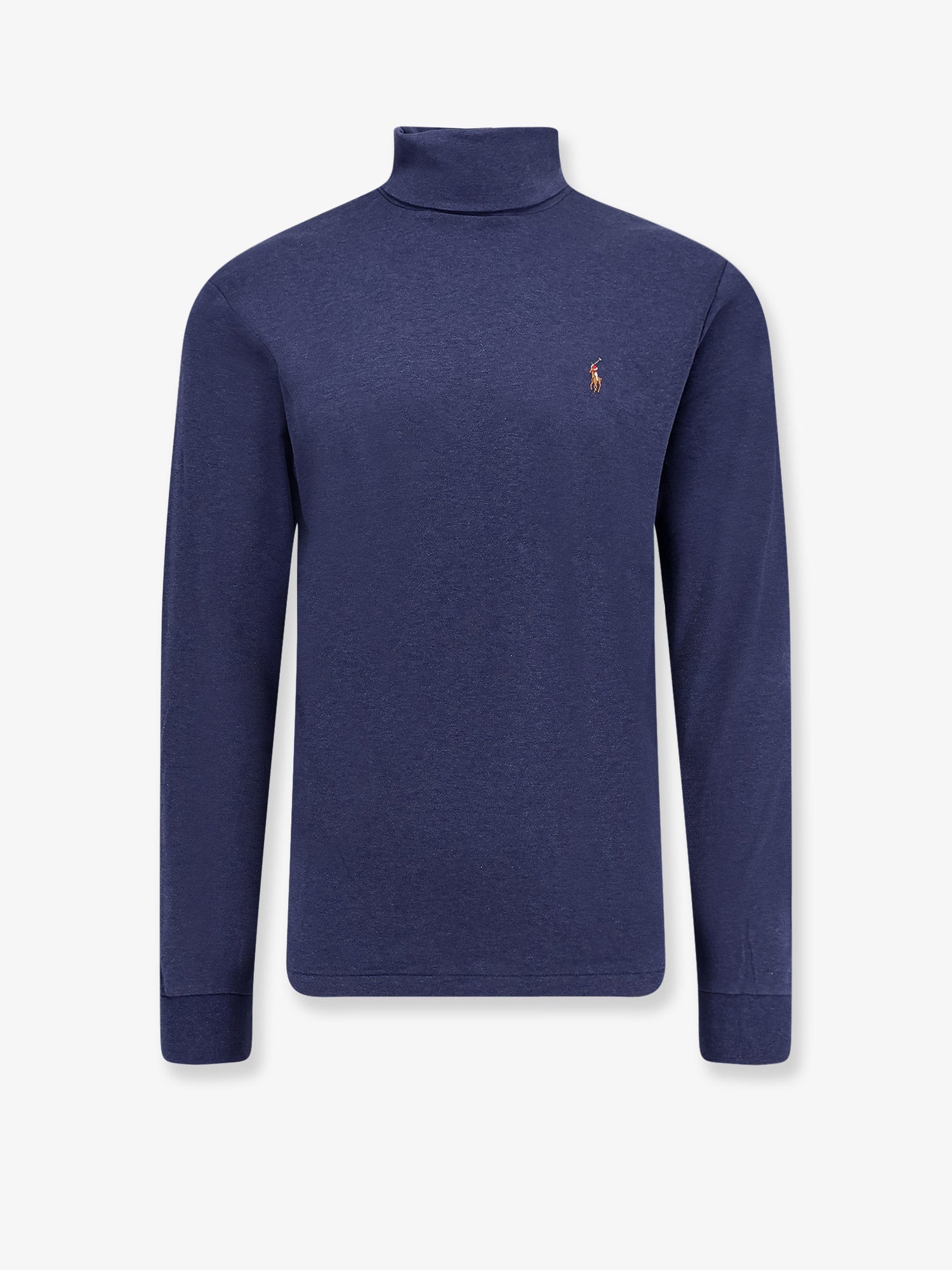 Cotton Turtleneck Sweater — Blue