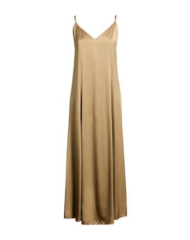 Forte_forte Woman Maxi dress Khaki Size 3 Acetate, Viscose