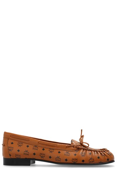 Loafer mit Schleife und MCM-Monogramm-Aufdruck