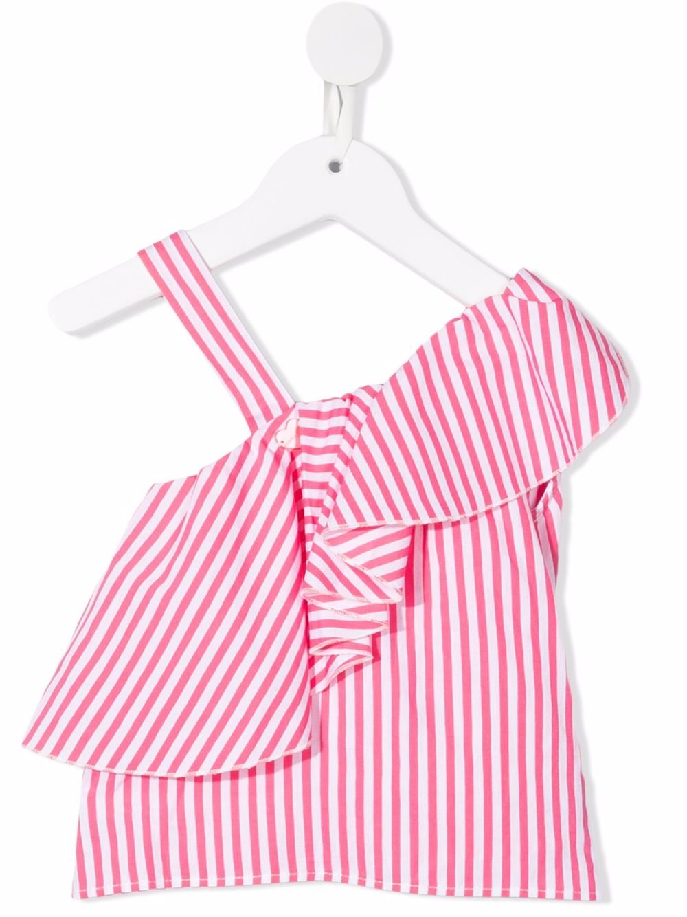 Asymmetric striped top - White