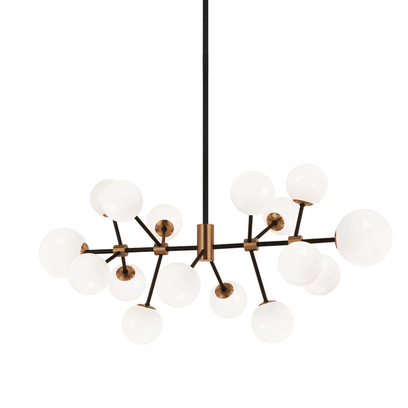 Aged Gold Brass LED Chandelier from the Novu Collection