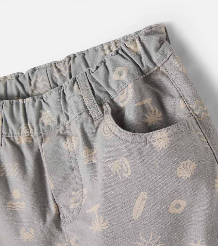 August printed cotton canvas shorts