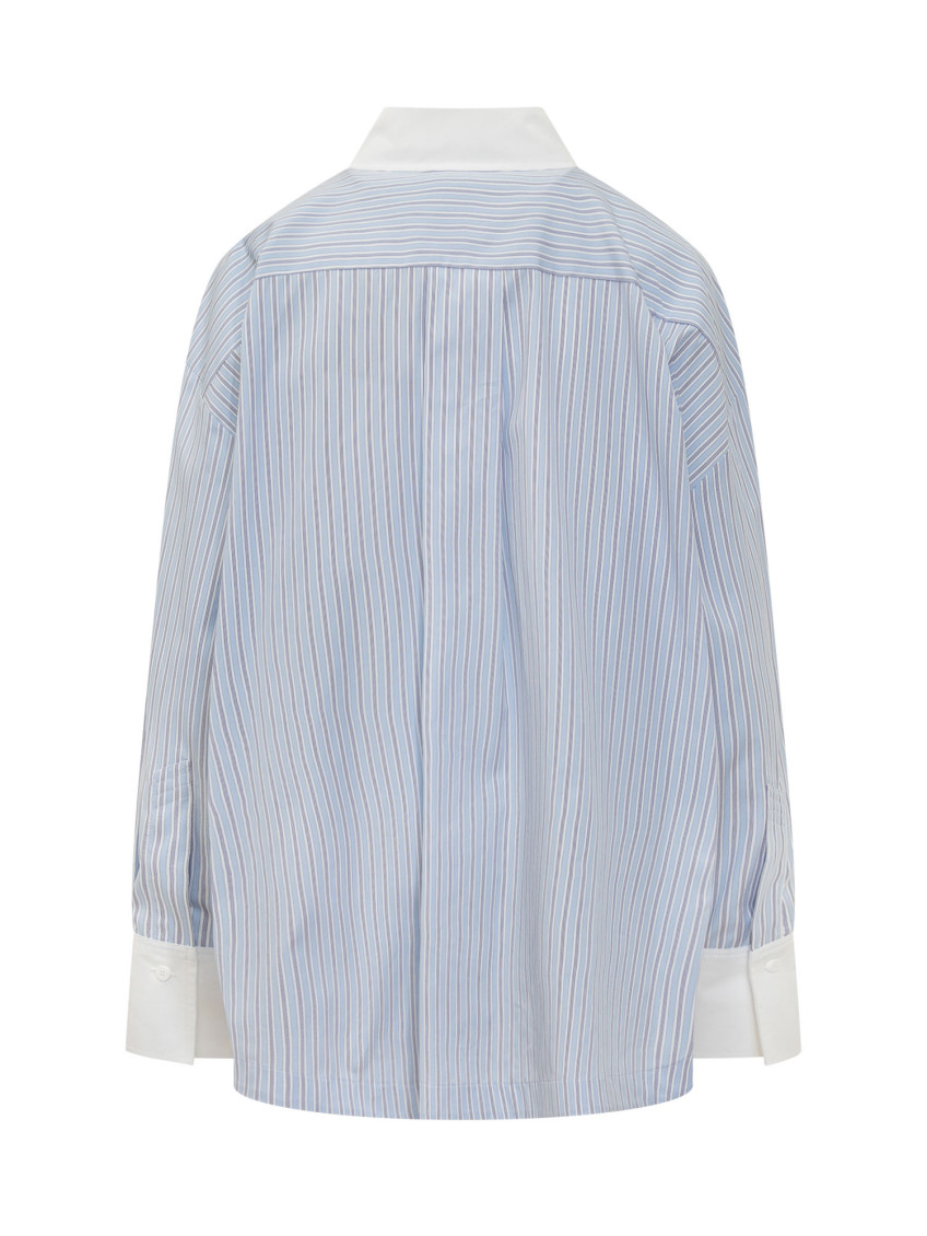 Striped Cotton Shirt Shirts Light Blue