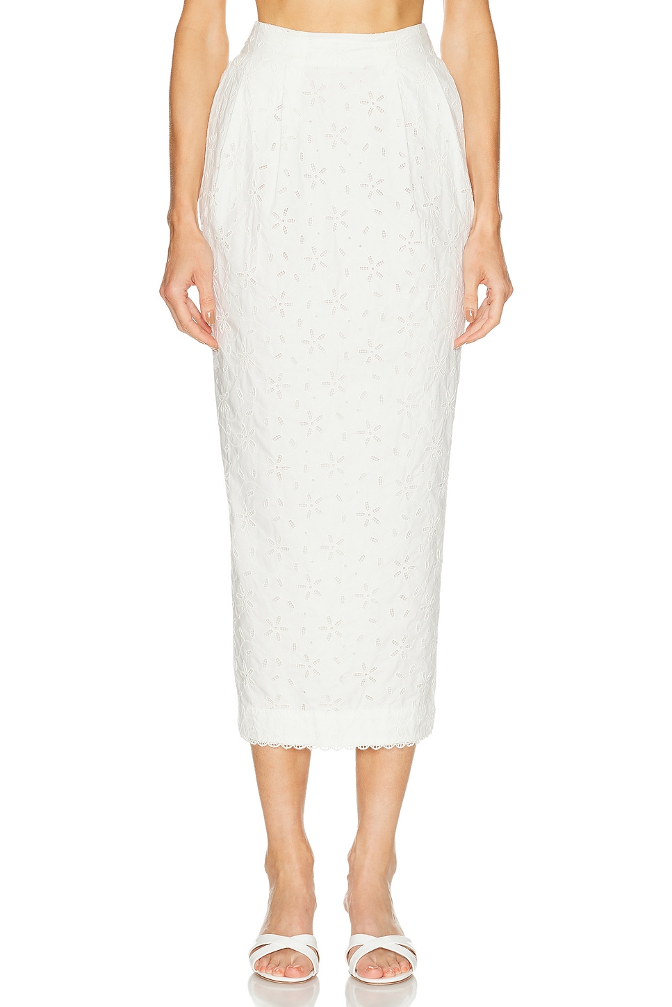 Posse Salma Column Skirt in Vintage White - White. L also in M