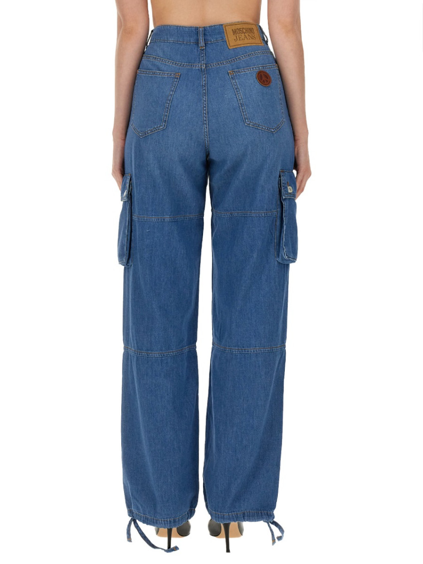 Moschino - wide leg cargo trousers with drawstring he