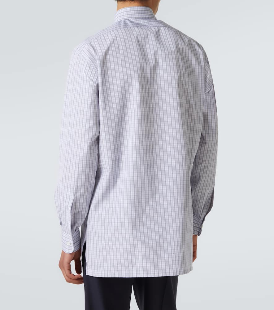 Checked cotton poplin shirt