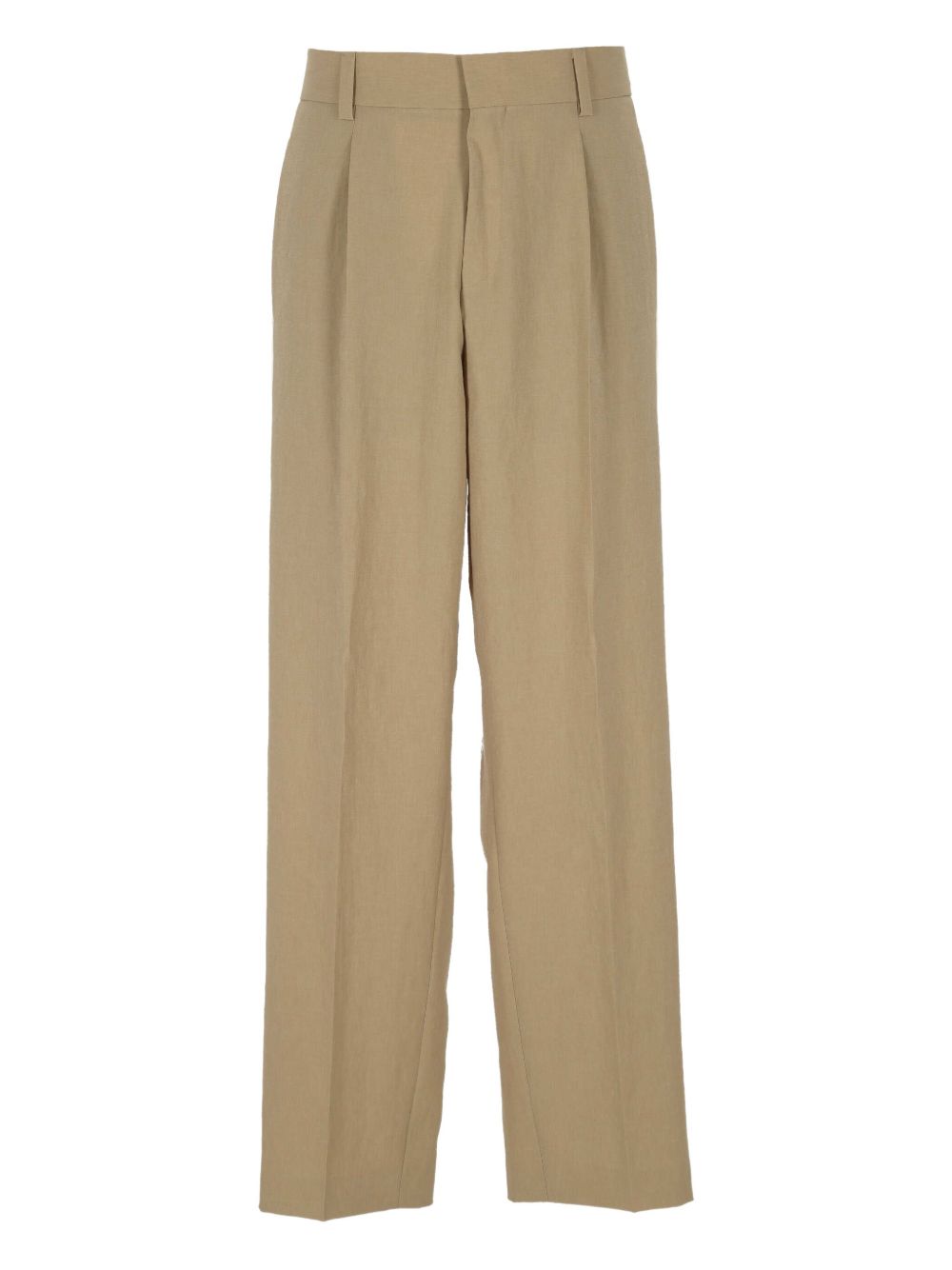 Pleated wide-leg trousers - Neutrals