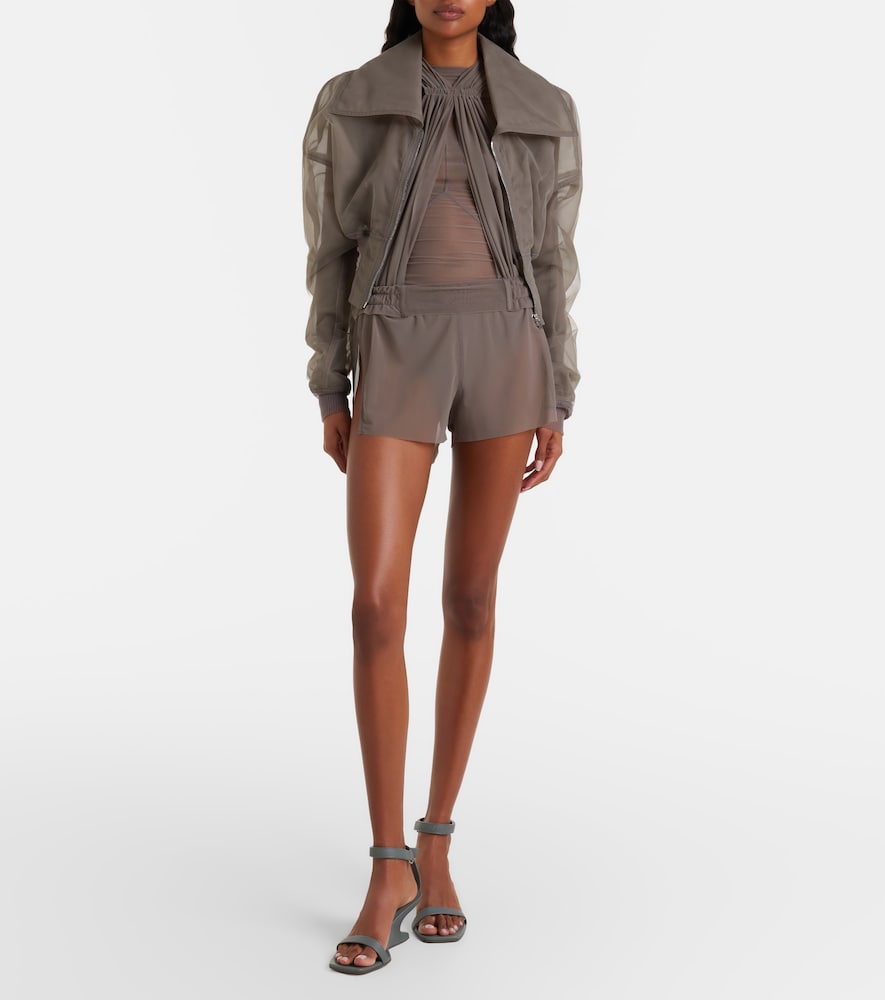 Dracucollar tulle and organza bomber jacket