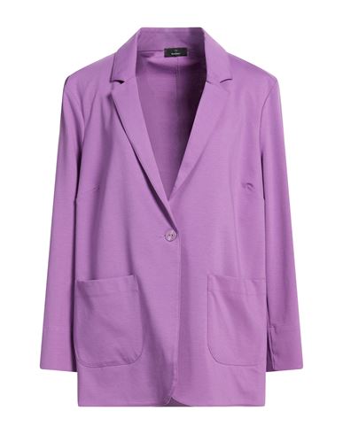 Woman Blazer Mauve Size 3 Cotton, Polyamide, Elastane