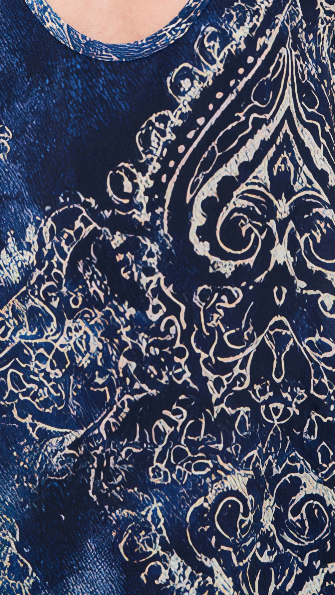 Revised Tank Dress Blue Distressed Medallion