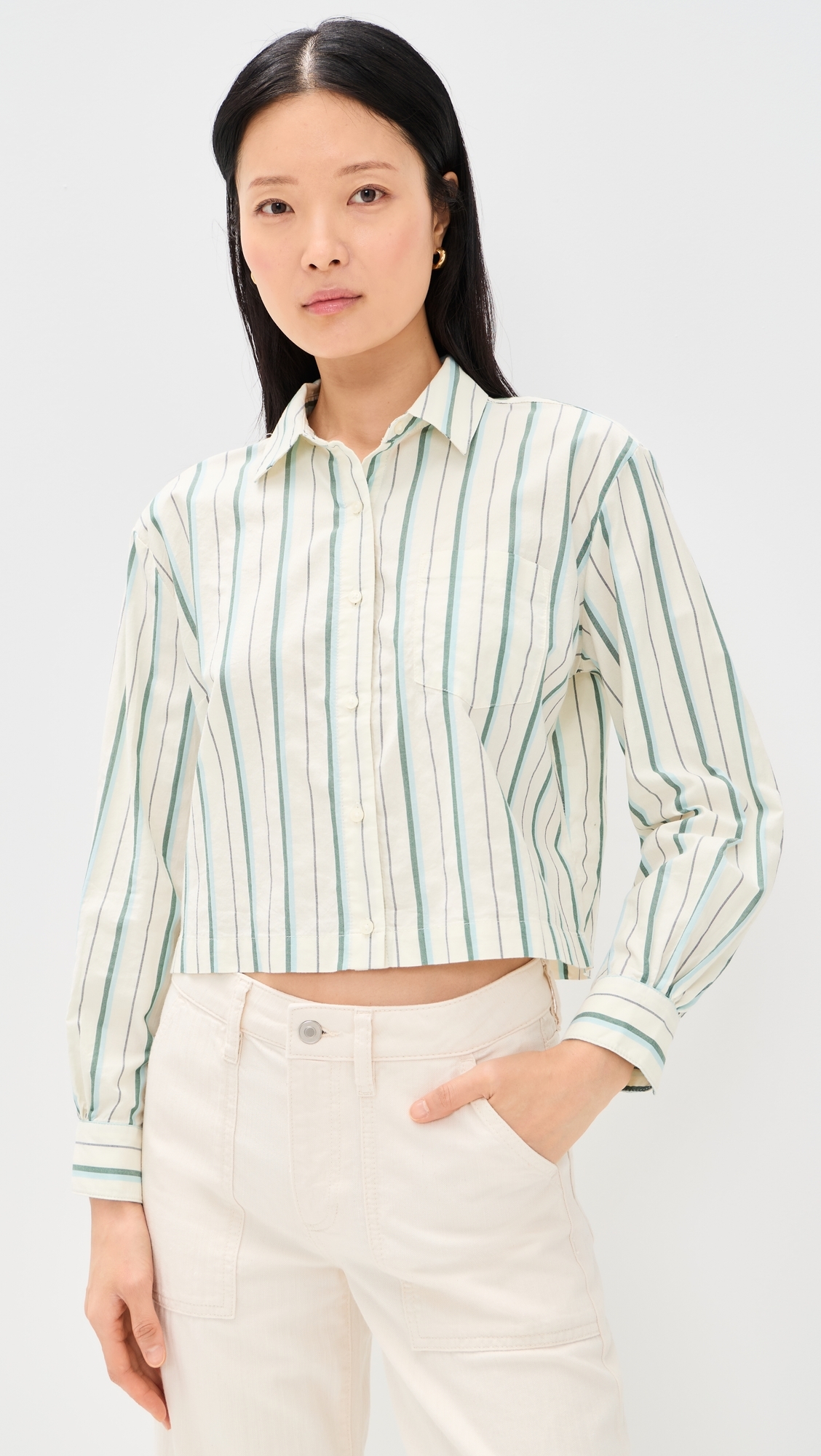 Nessa Stripe Shirt Verde Stripes