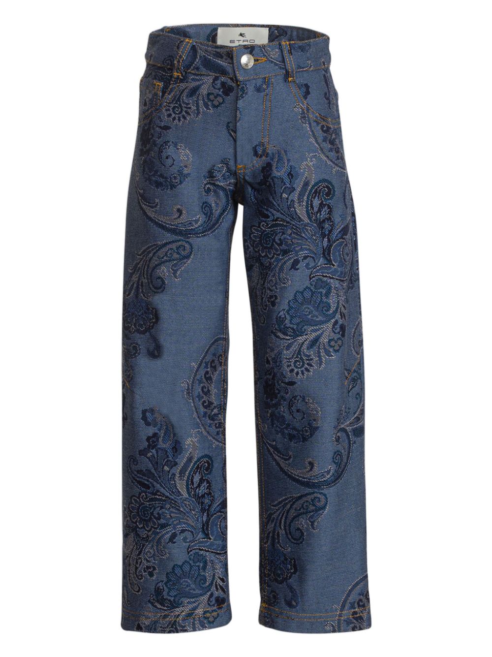 Jacquard straight jeans - Blue