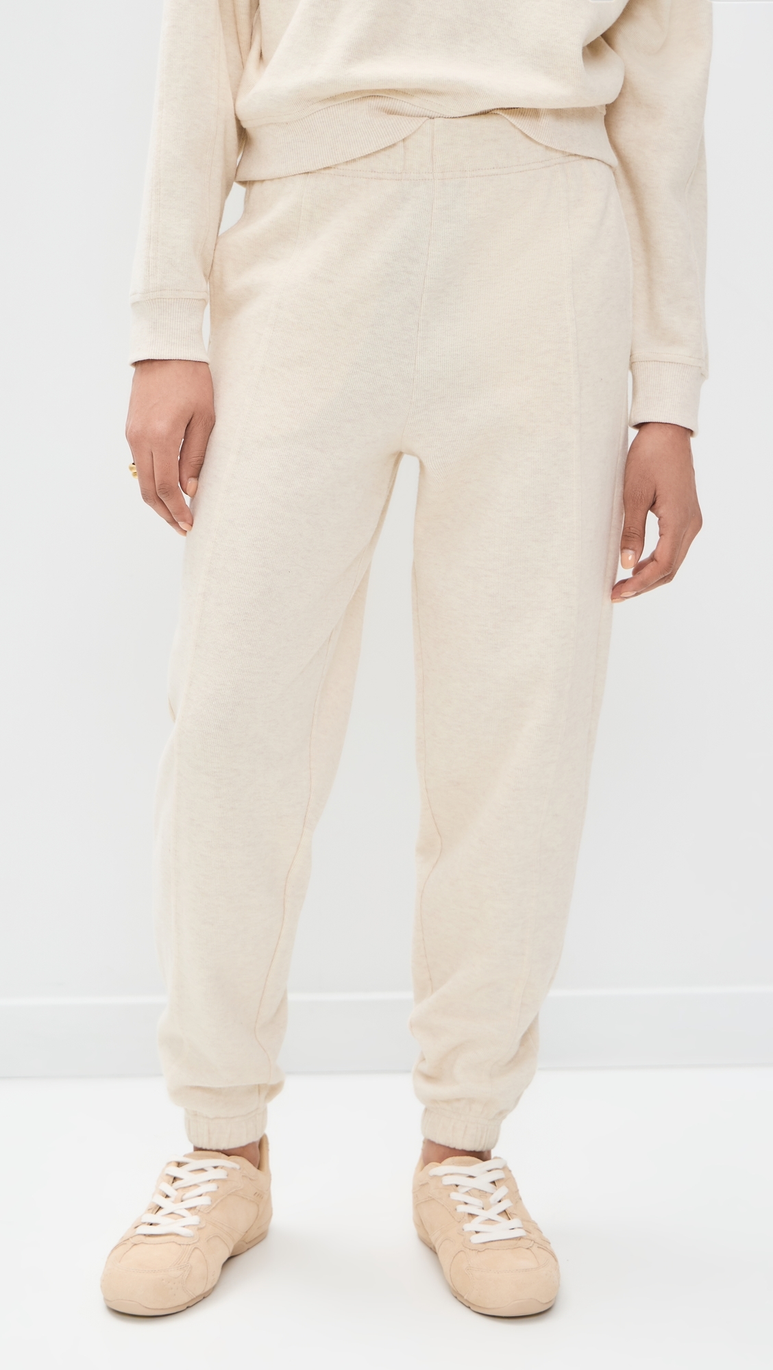 Signature Rib Joggers Oatmeal Heather