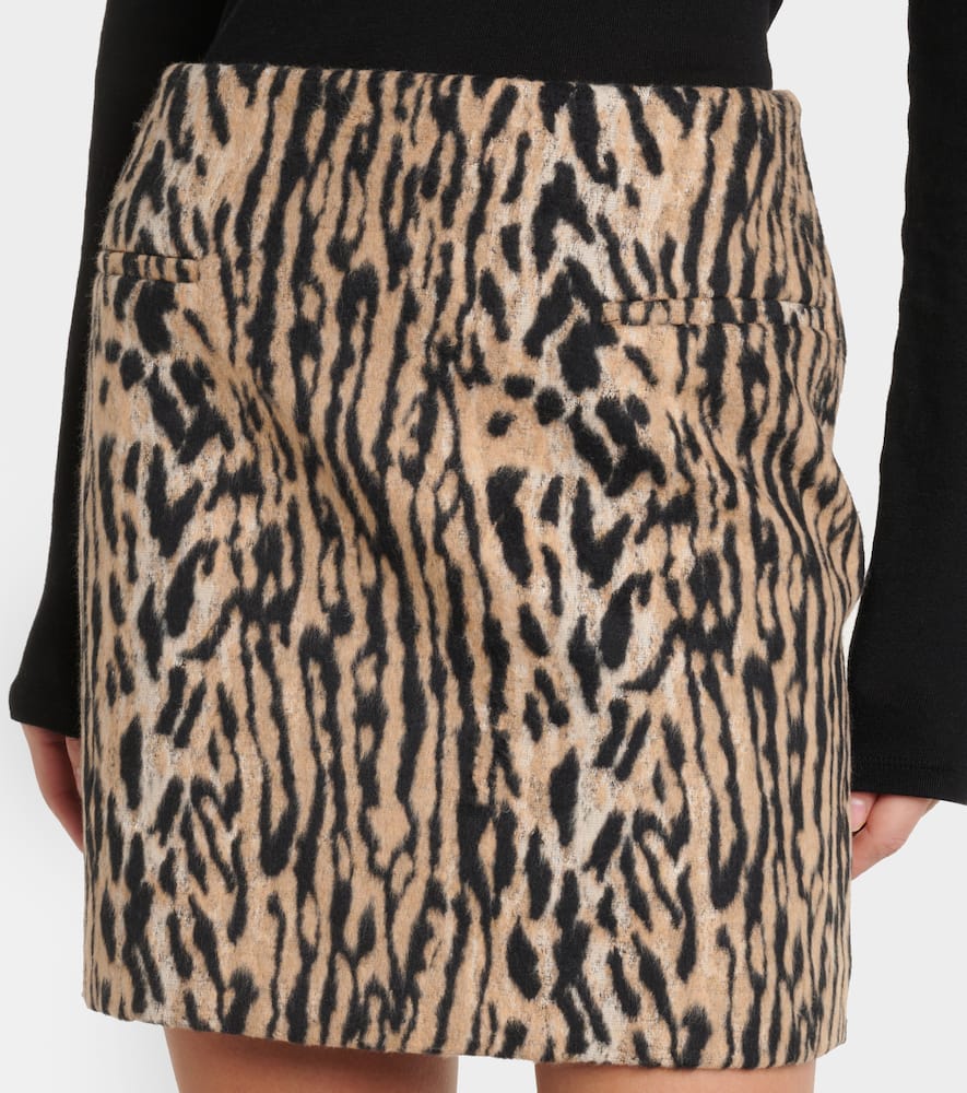 Rixo Mariah leopard-print miniskirt