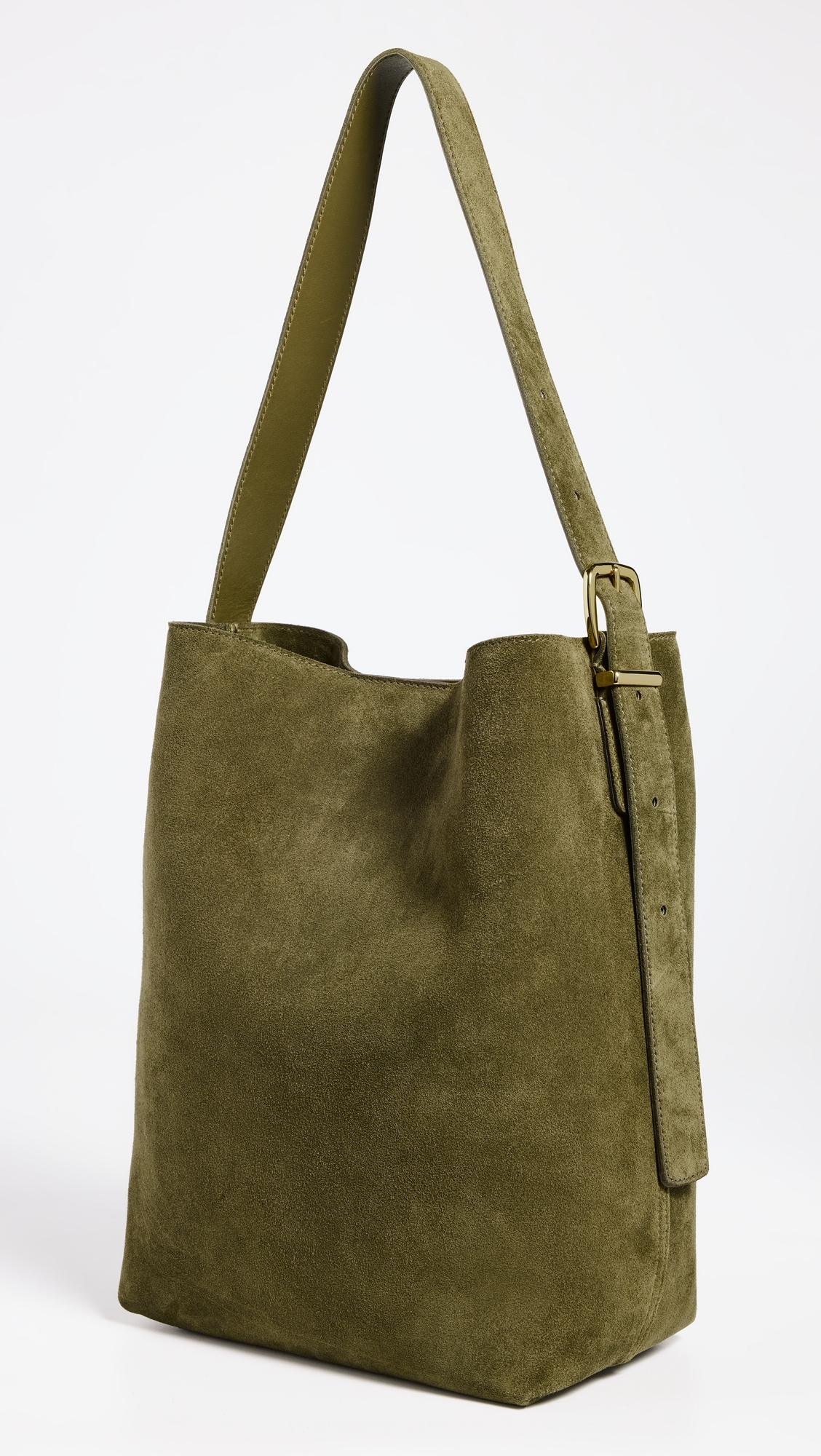 Suede Essentials Bucket Tote Shaded Olive Suede One Size