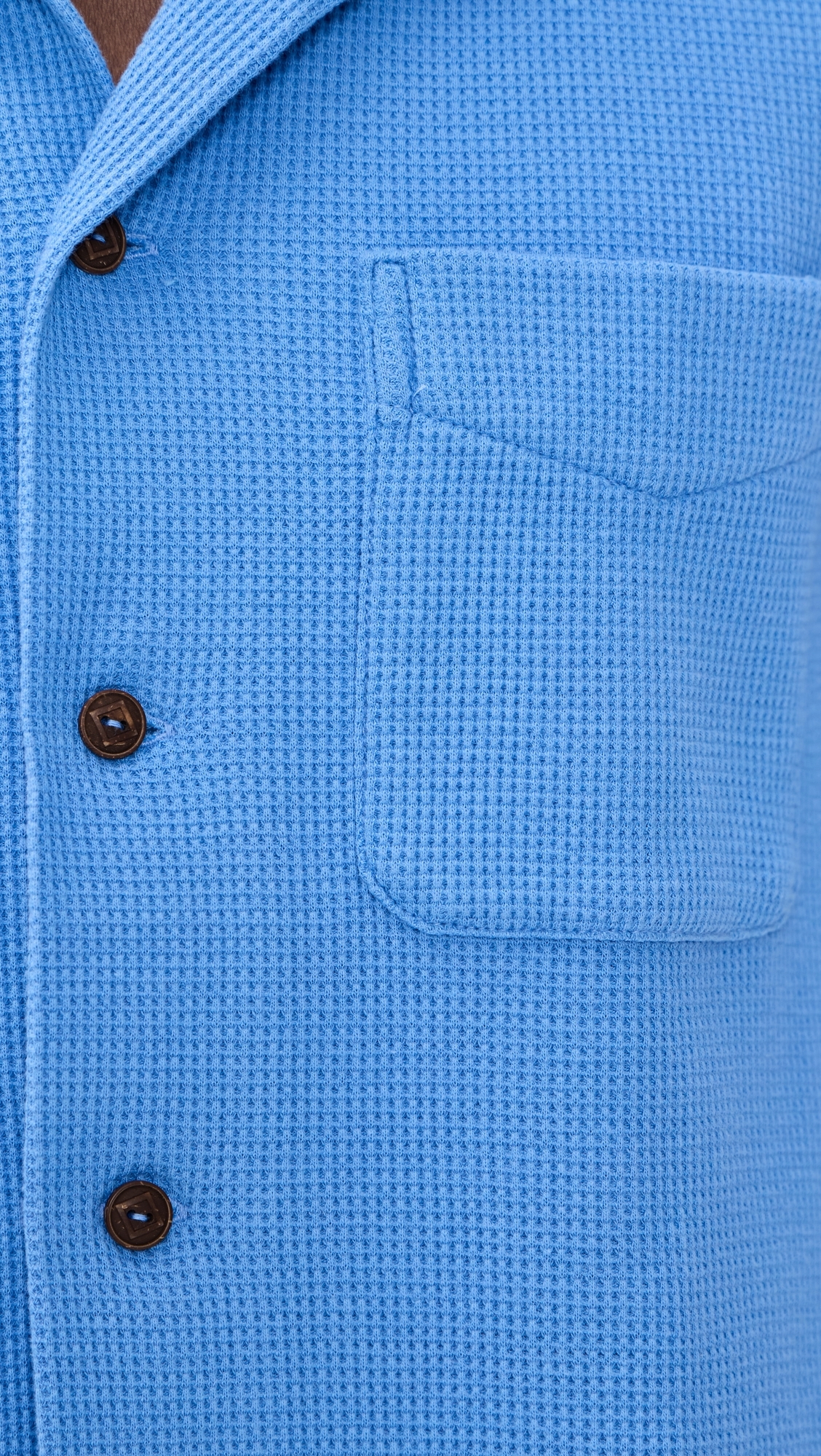 Waffle Knit Andy Camp Shirt Harbor Island Blue