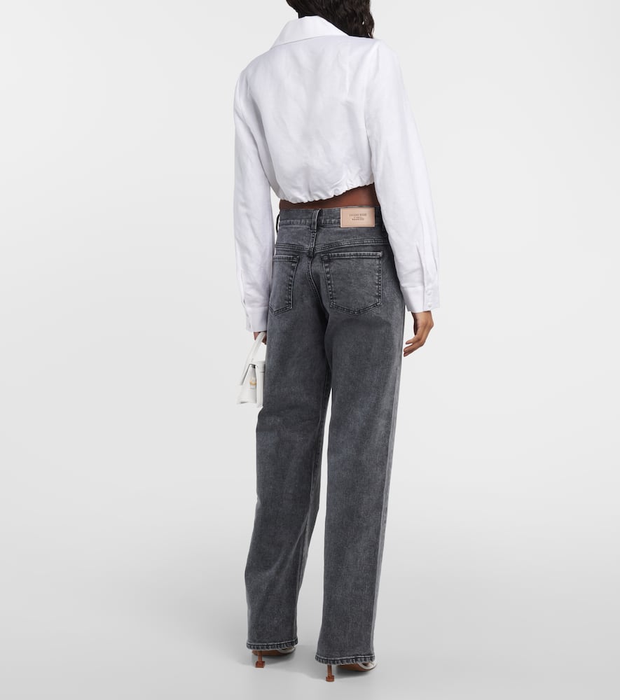 Low-rise straight-leg jeans