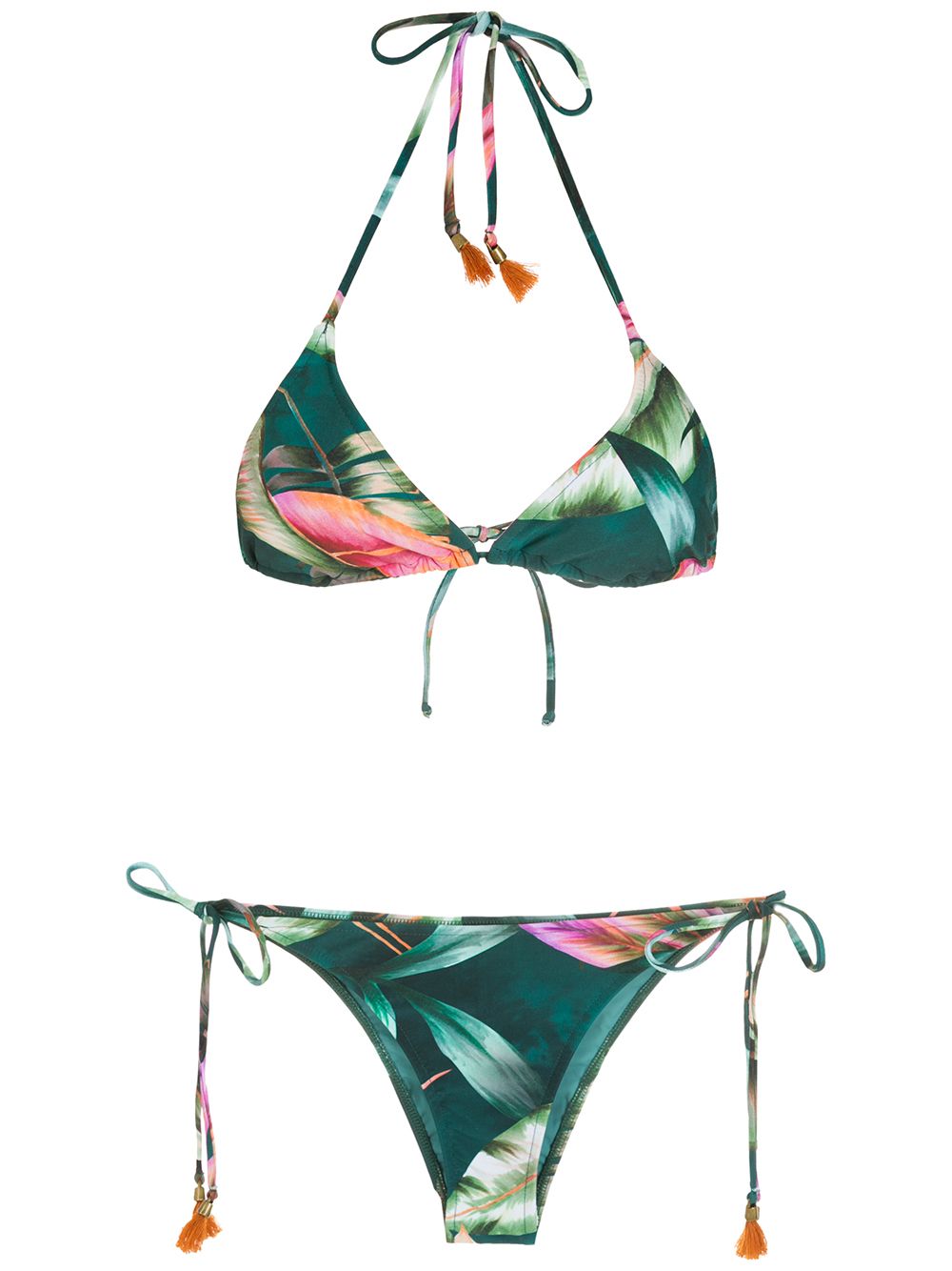 Maya floral-print two-piece bikini - Green
