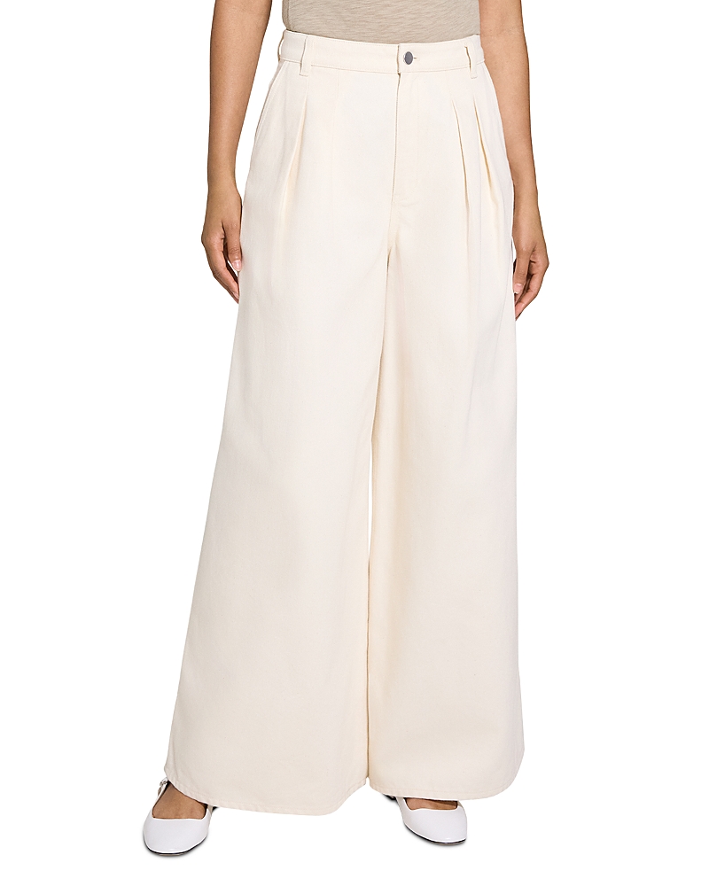 Denim Pleated Pants