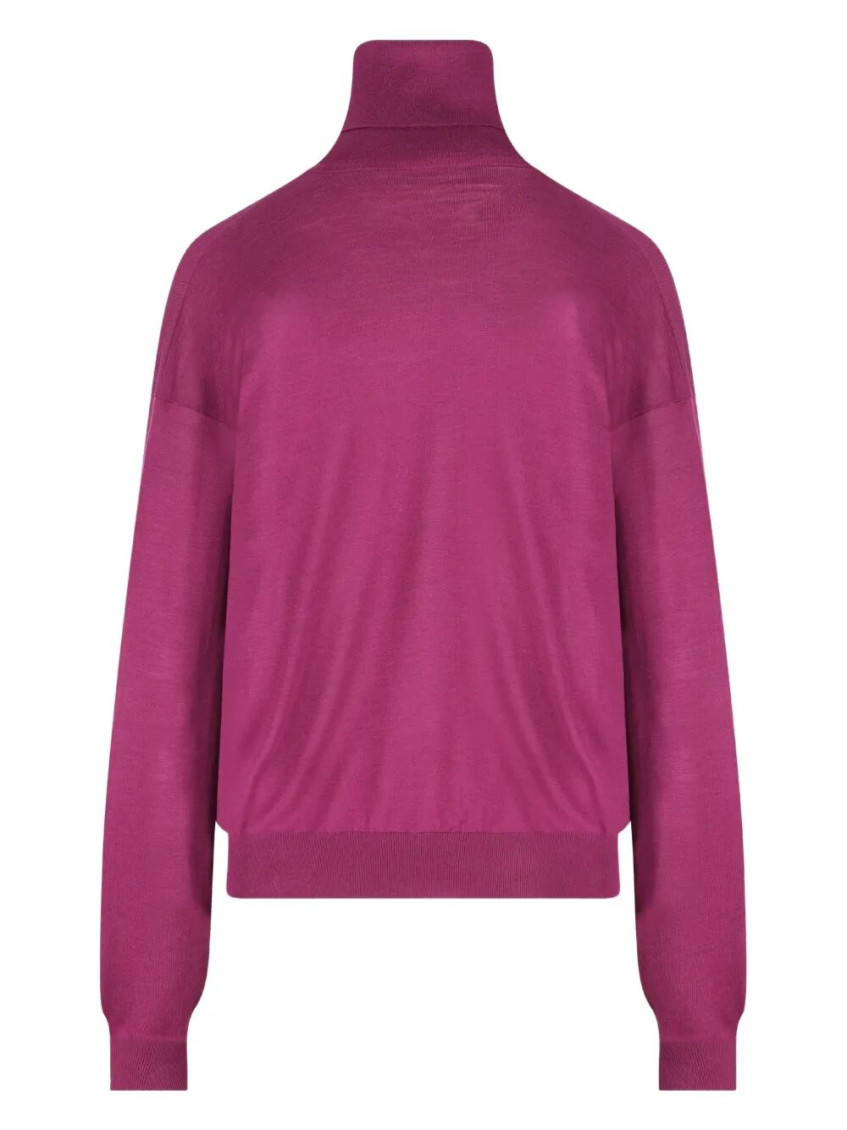 Magenta High-neck Sweater