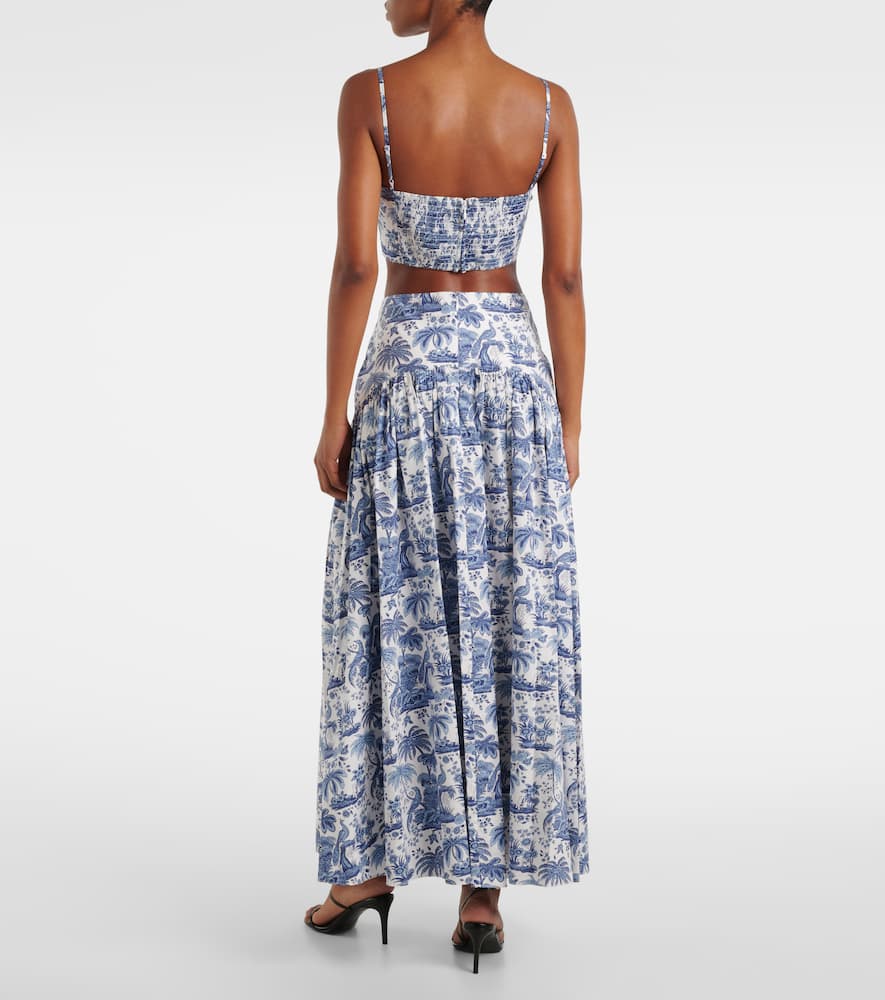 Federico printed cotton crop top