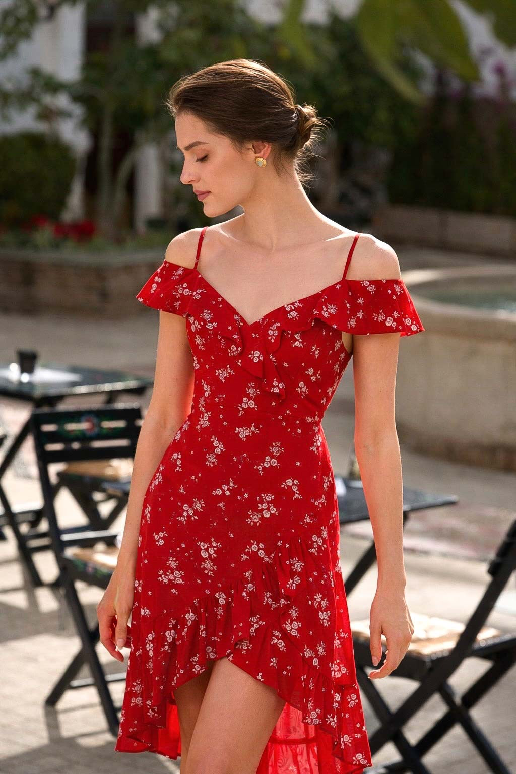 Red Ruffle Dress Lana