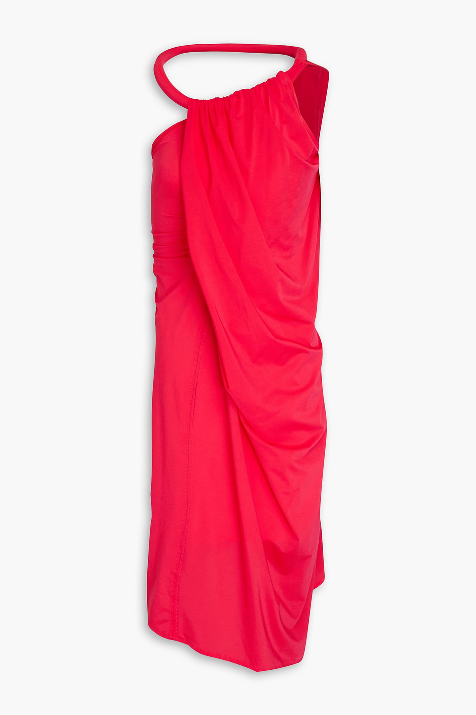 One-shoulder asymmetric stretch-jersey dress