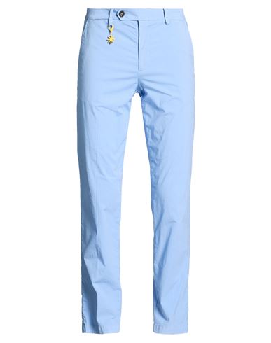 Man Pants Light blue Size 34 Cotton, Elastane