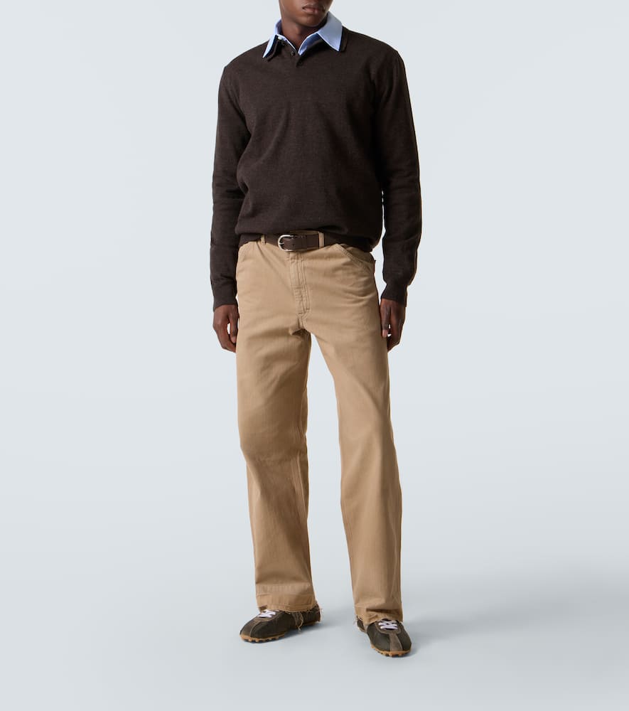 Wool polo sweater