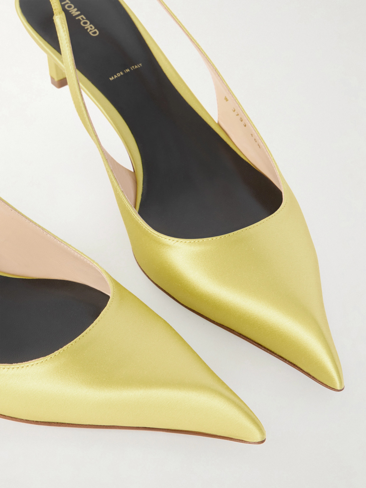 Satin Slingback Pumps - Yellow