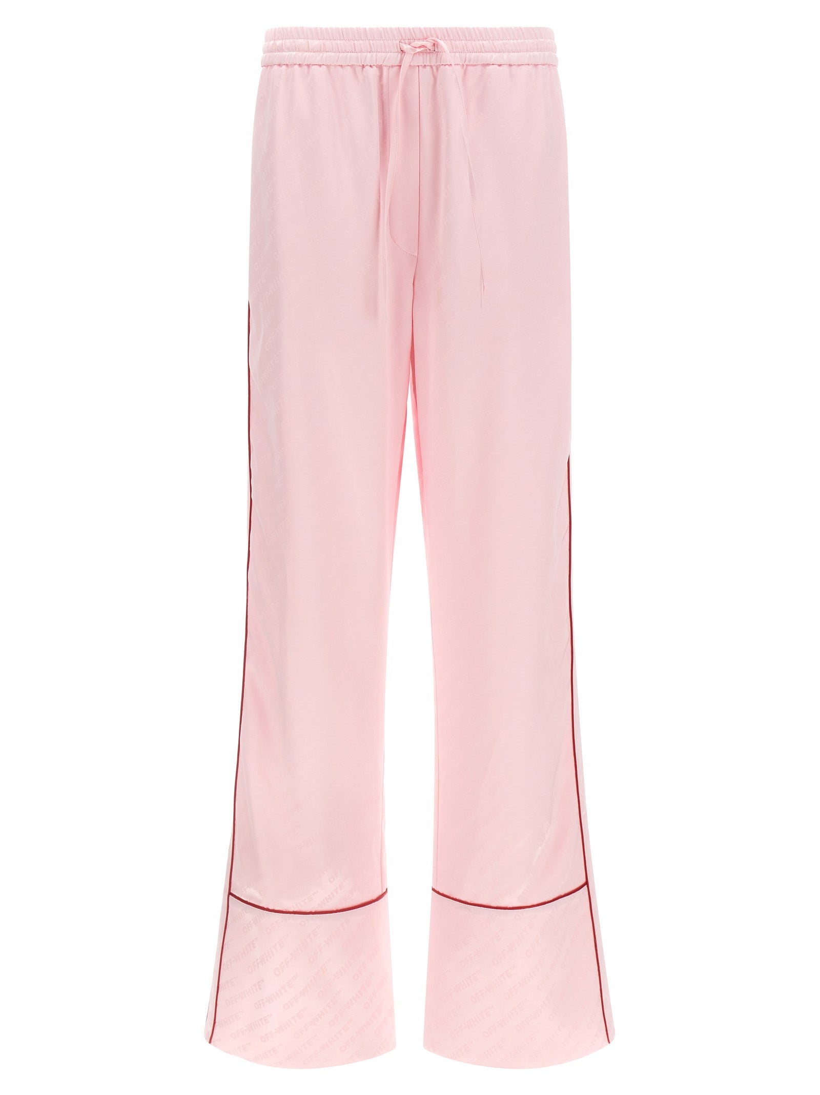 Logo Jacquard Satin Joggers — Pink