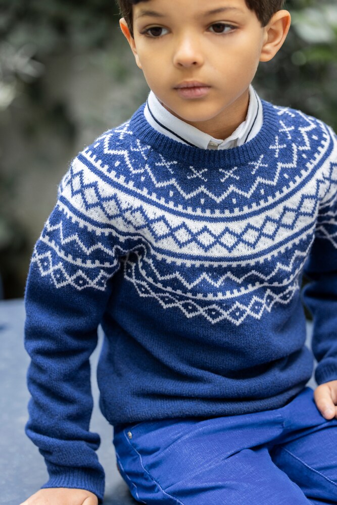Jacquard wool sweater
