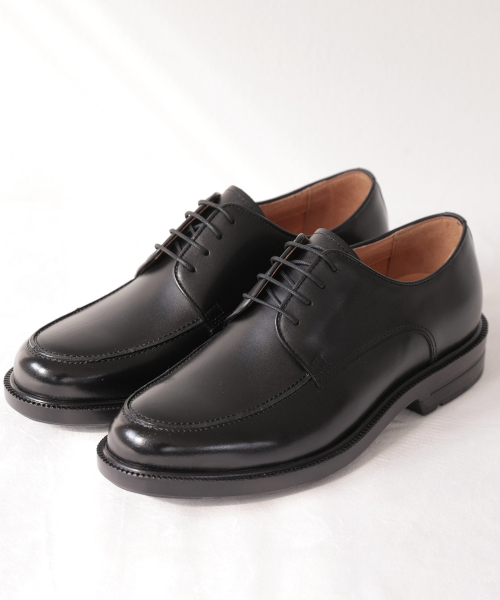 Casual U-tip Black Derby Shoes