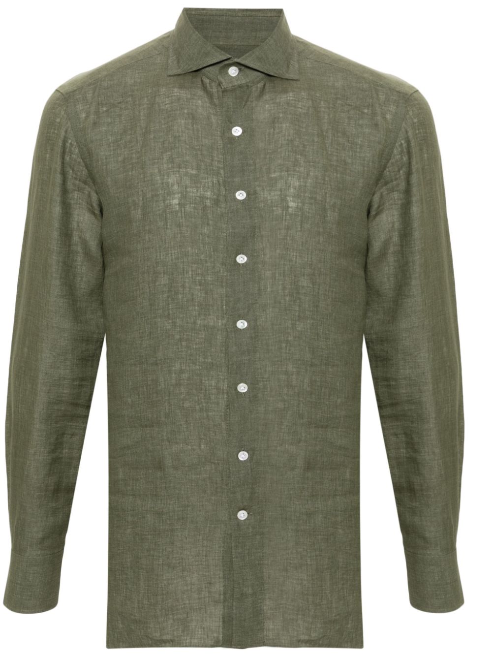 Long-sleeve linen shirt - Green